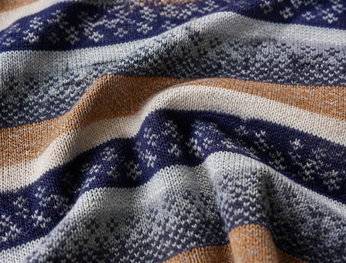 Striper + Jacquard knitted fabric