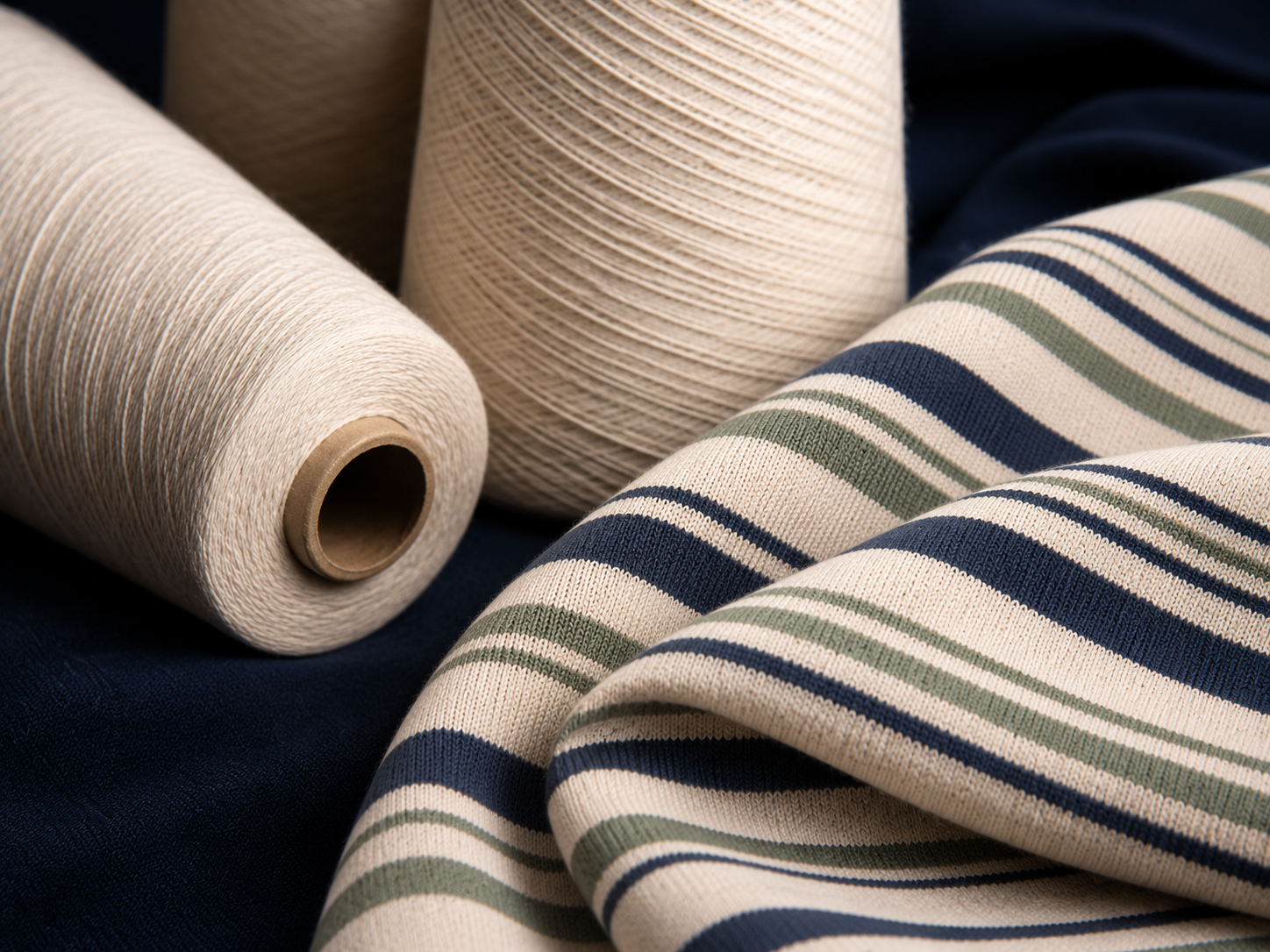Yarn cones and knitted fabric